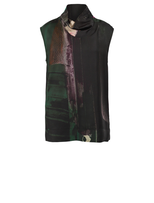 Funnel Neck Silk Shell