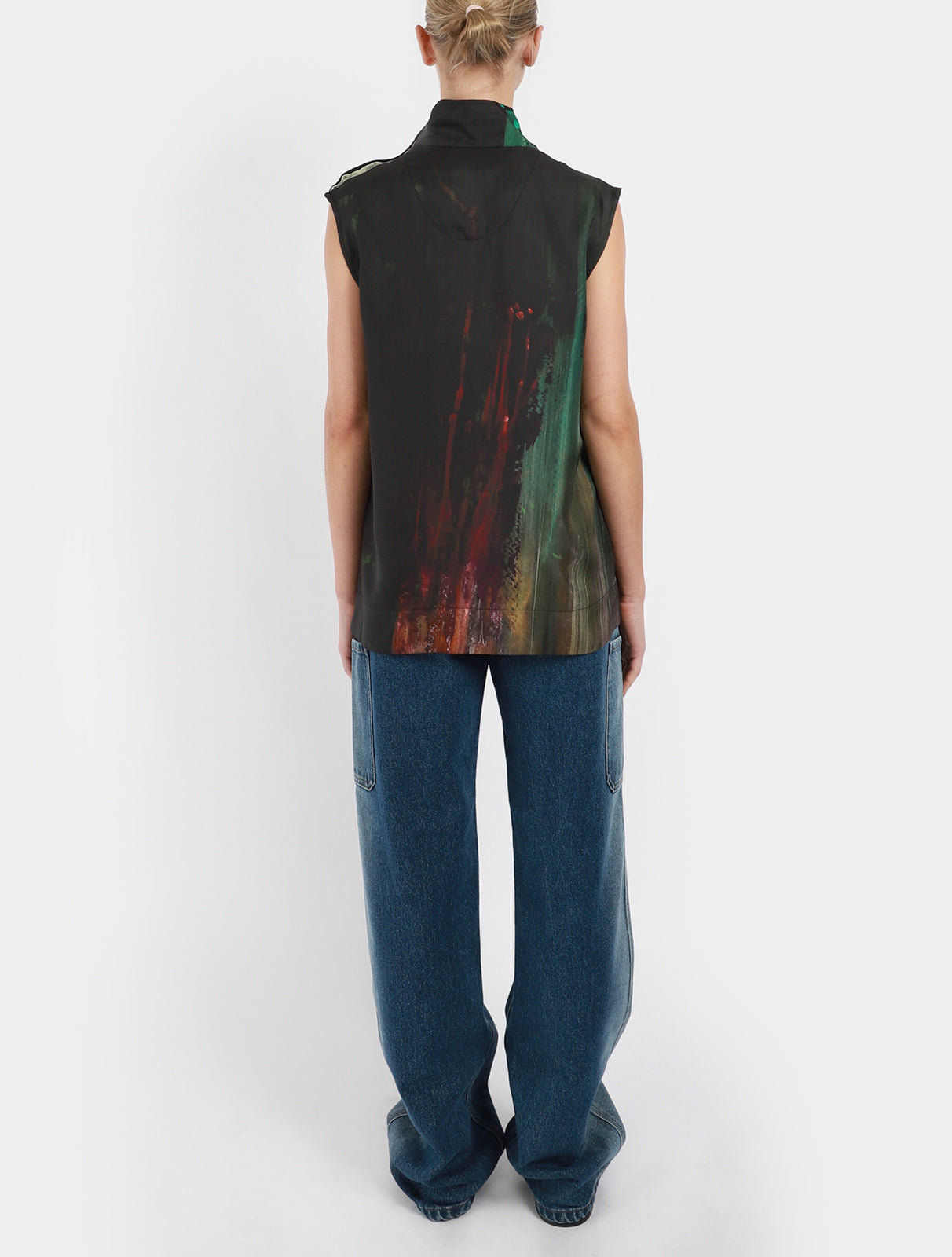 Funnel Neck Silk Shell