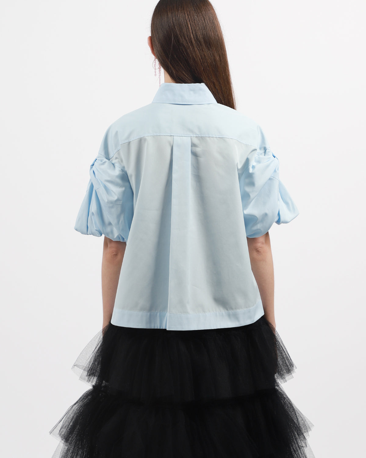Cropped Puff Bow Sleeve