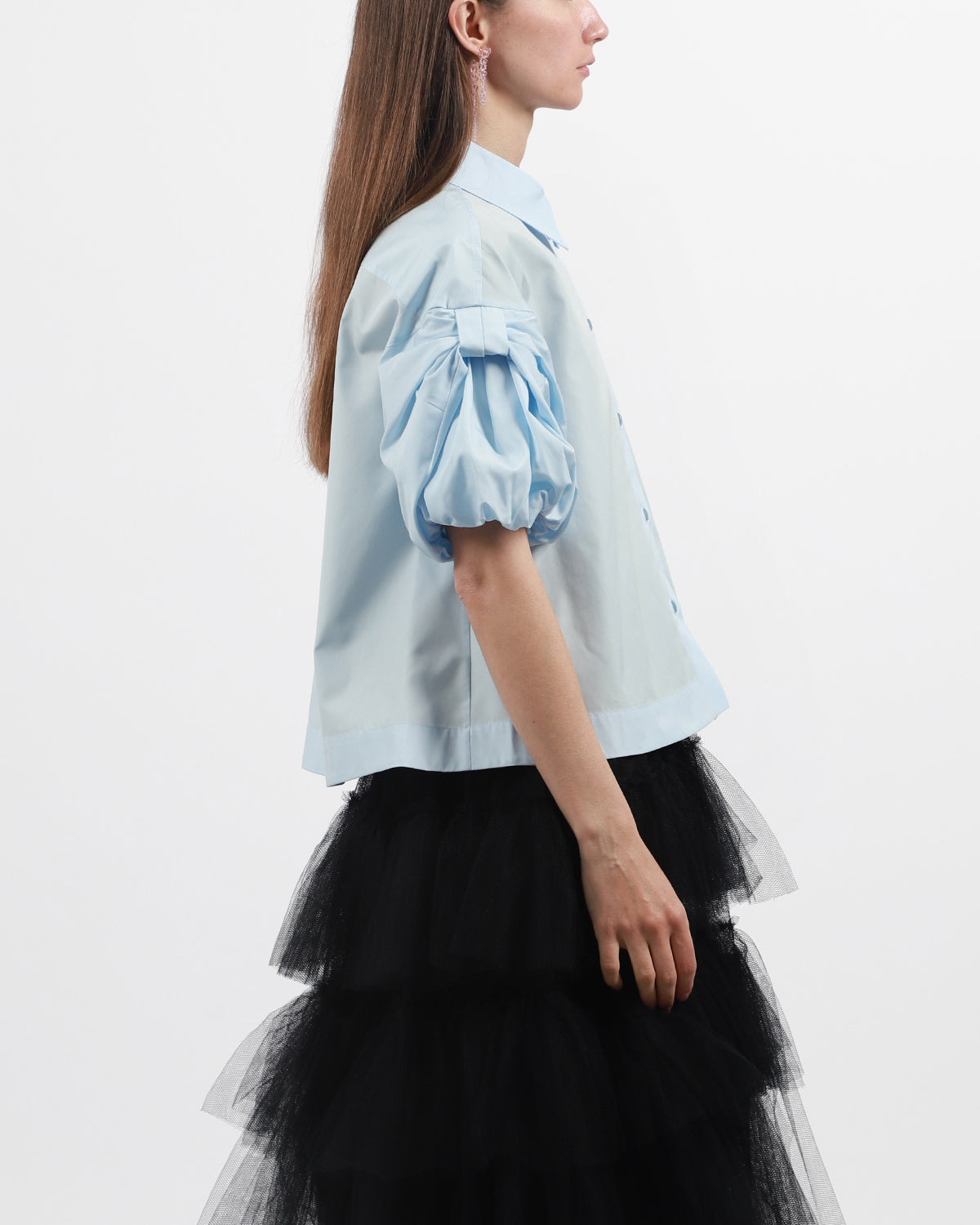Cropped Puff Bow Sleeve