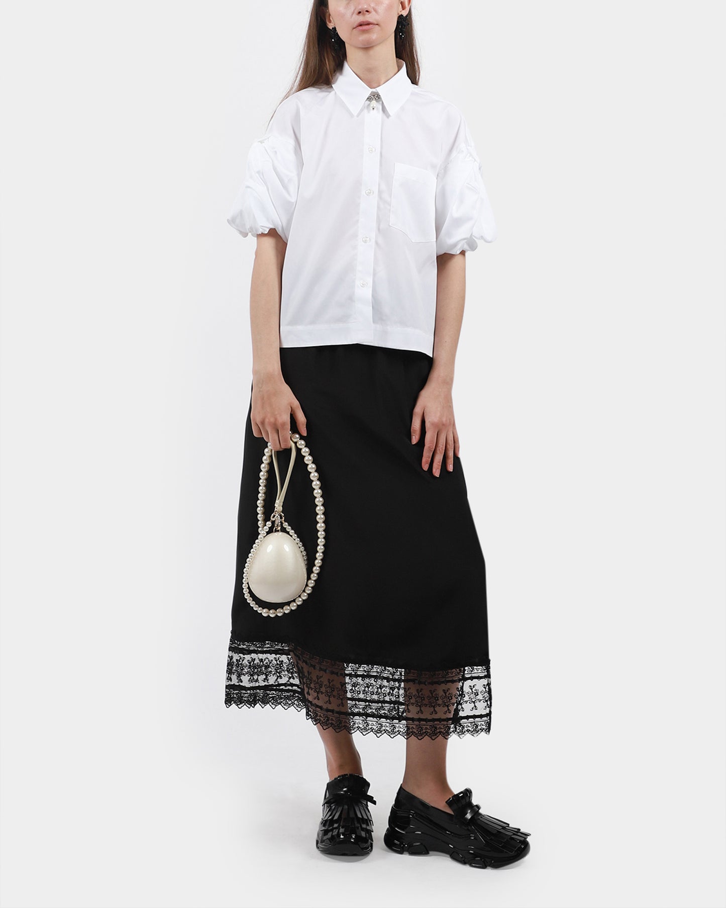 Cropped Puff Bow Sleeve