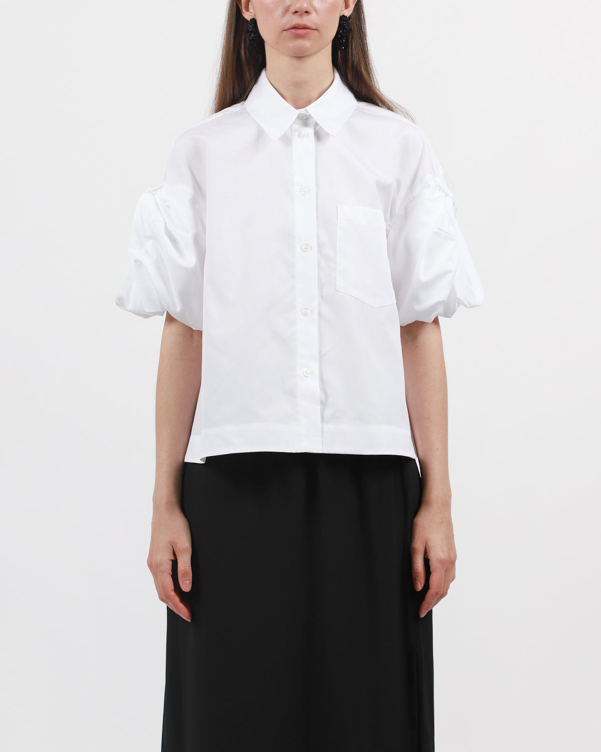 Cropped Puff Bow Sleeve