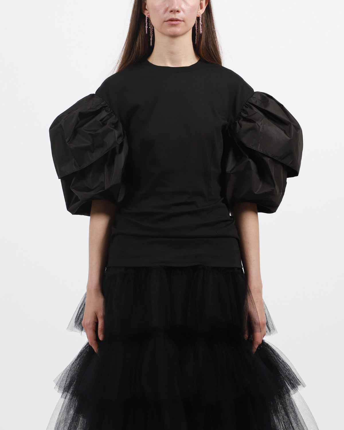 Petal Sleeve Sculpted T-Shirt