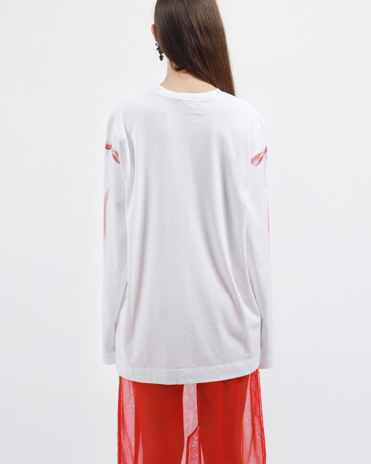 Ribbon Print Long Sleeve T-Shirt