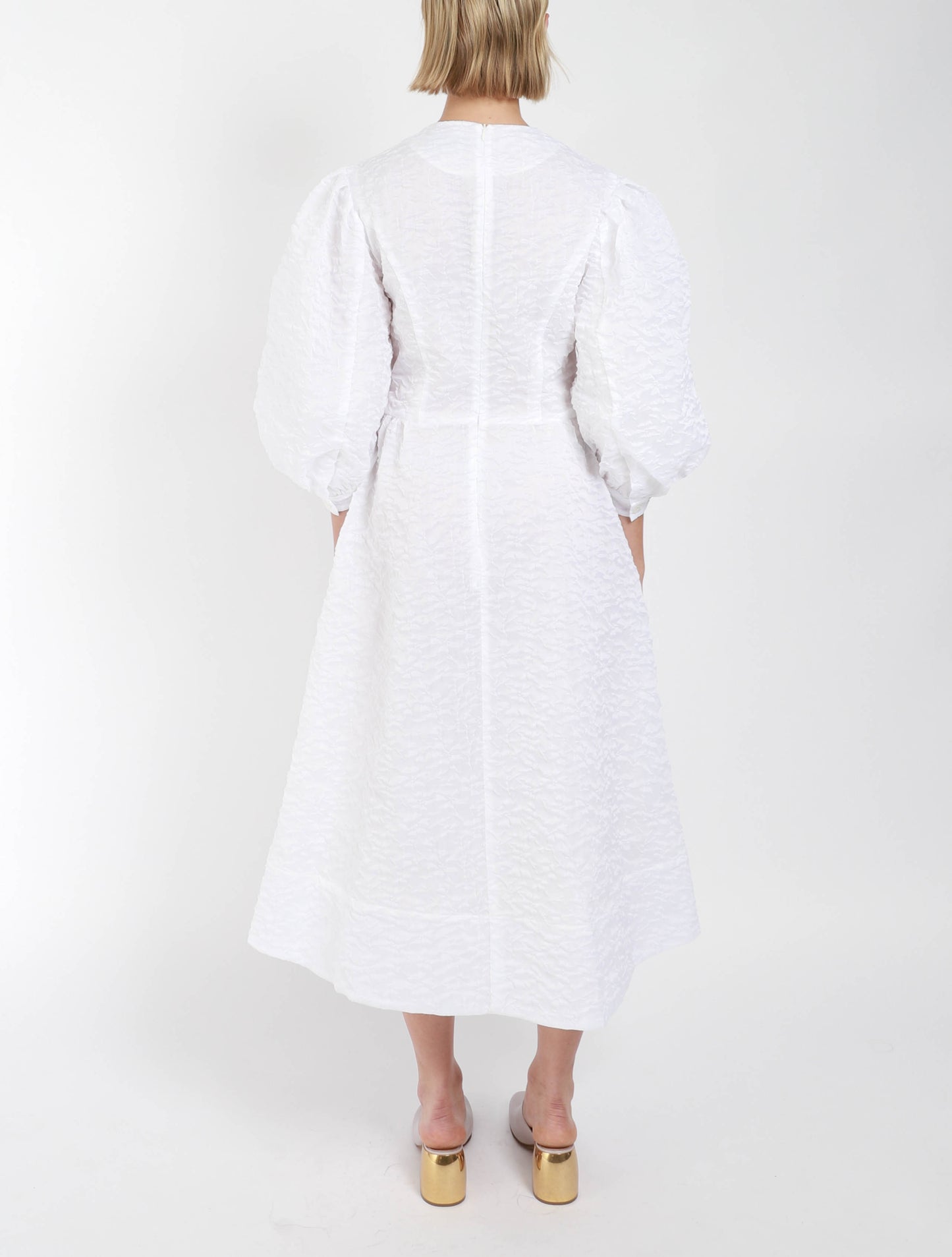 Puff Sleeve Fitted Dress
