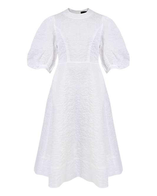 Puff Sleeve Fitted Dress