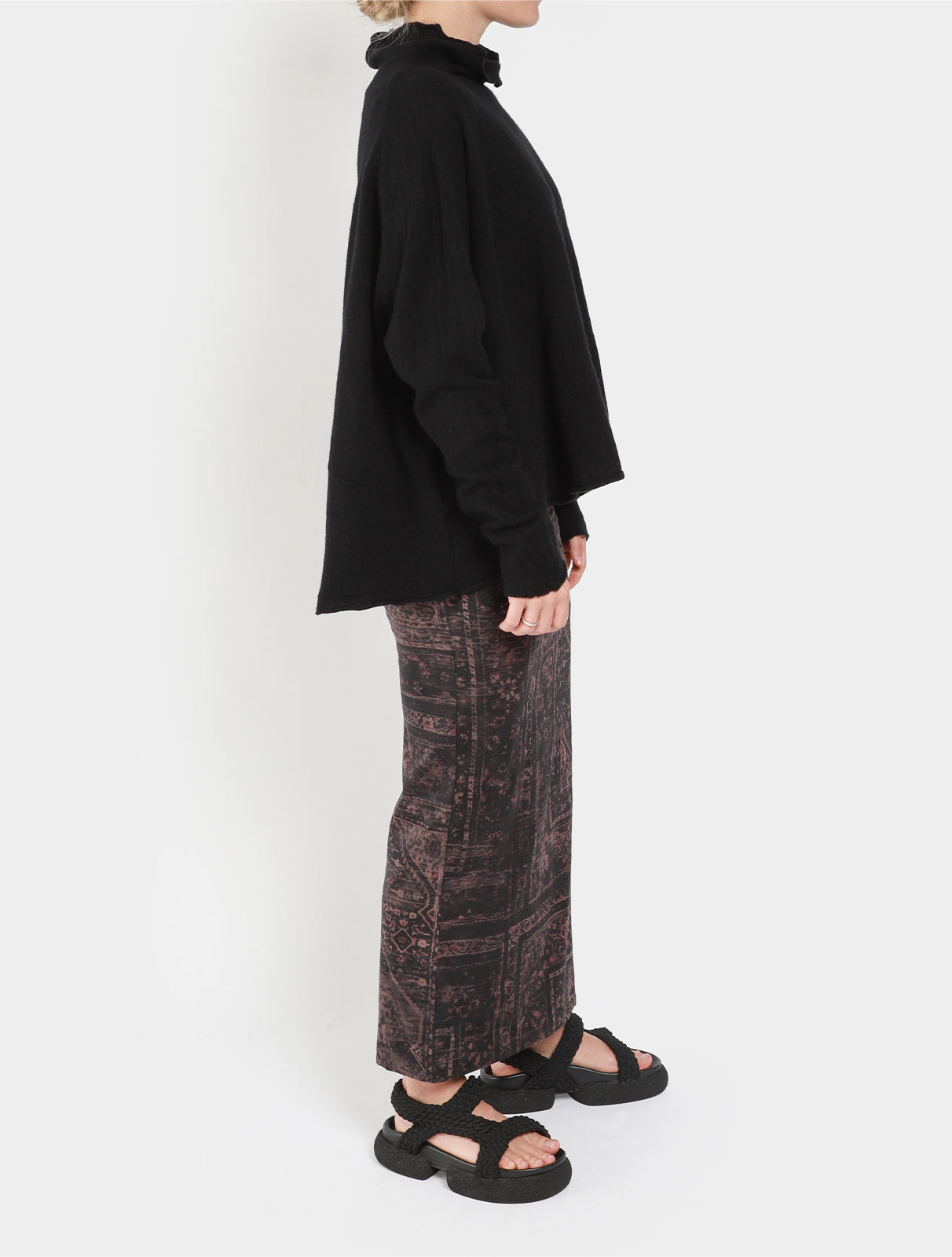 Print Cotton Stretch Pencil Skirt