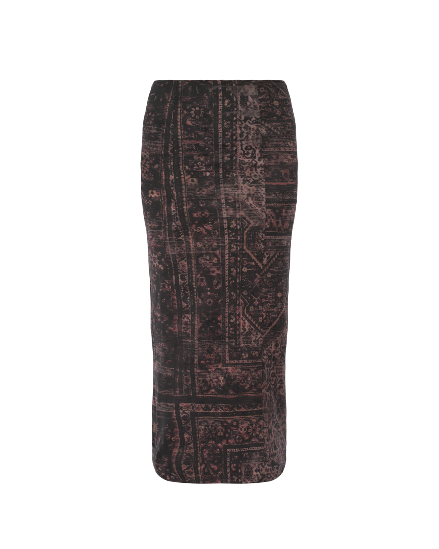 Print Cotton Stretch Pencil Skirt