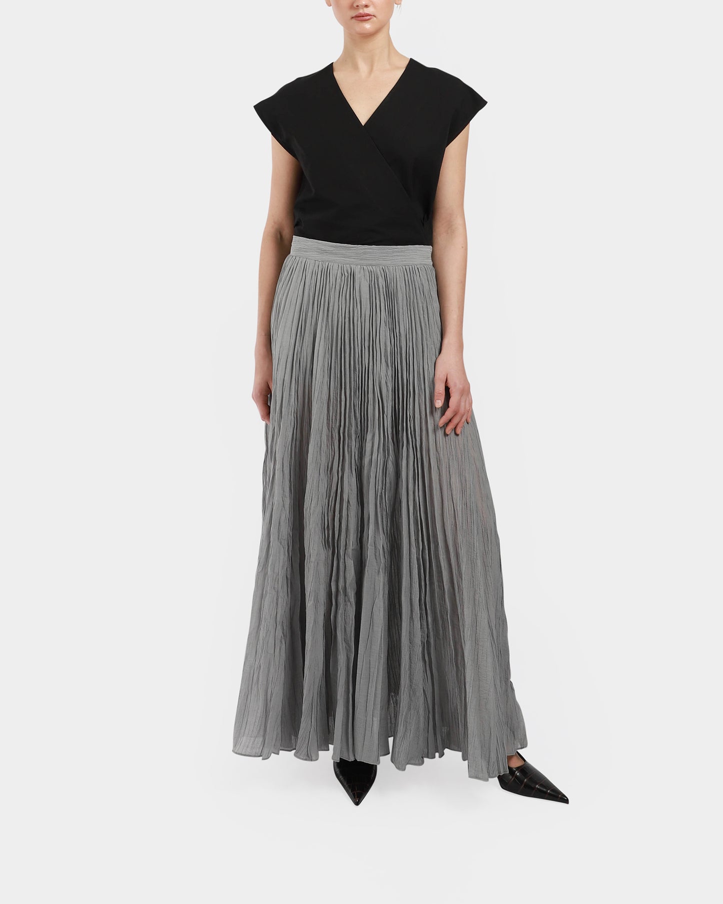 Crinkled Plisse Skirt
