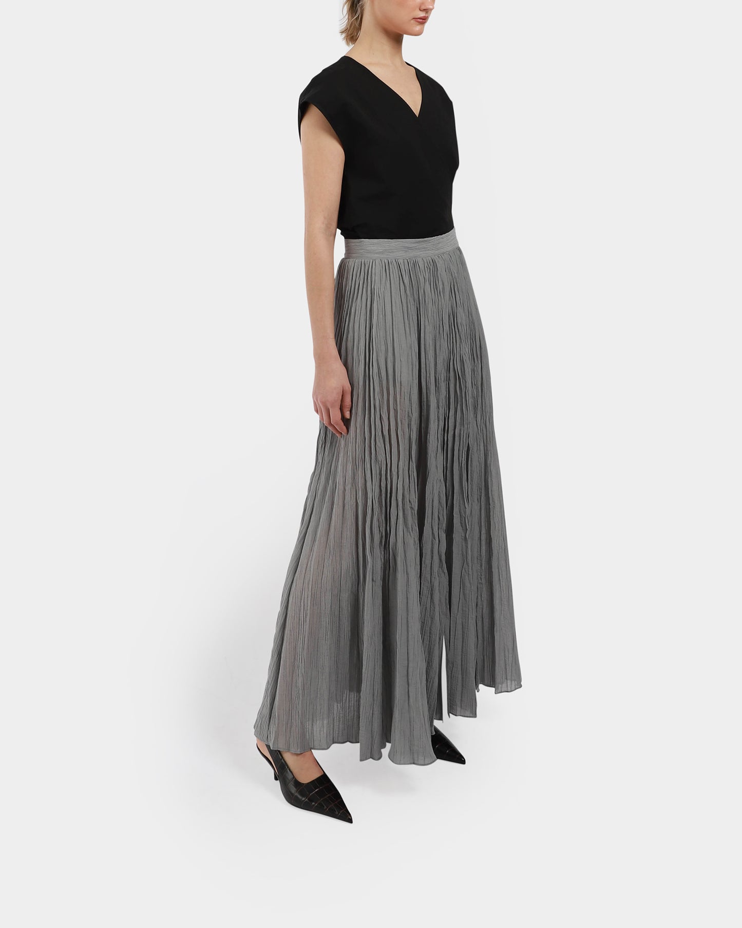 Crinkled Plisse Skirt