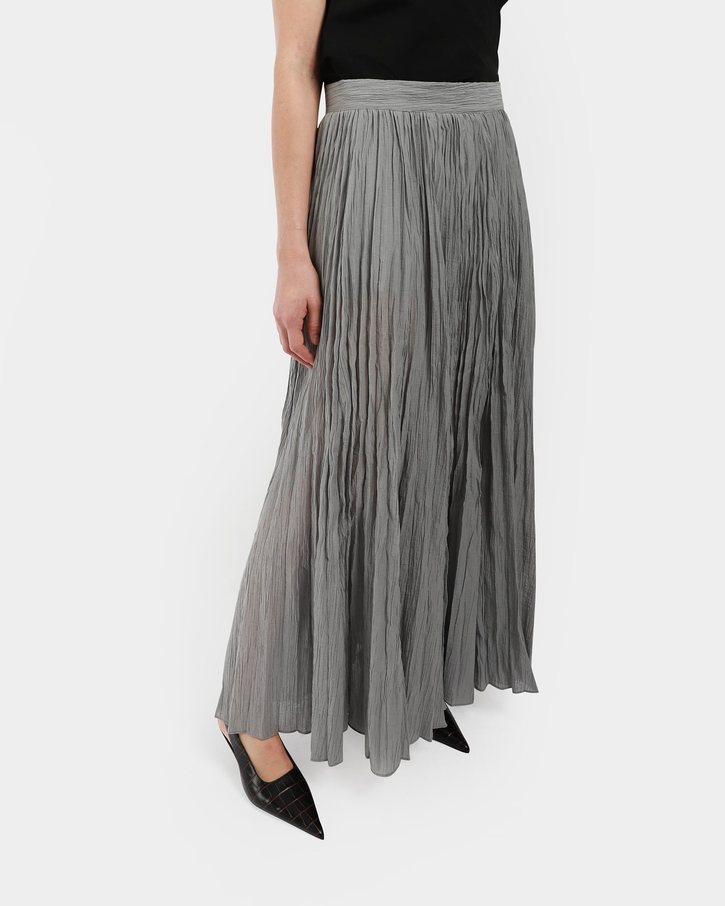 Crinkled Plisse Skirt