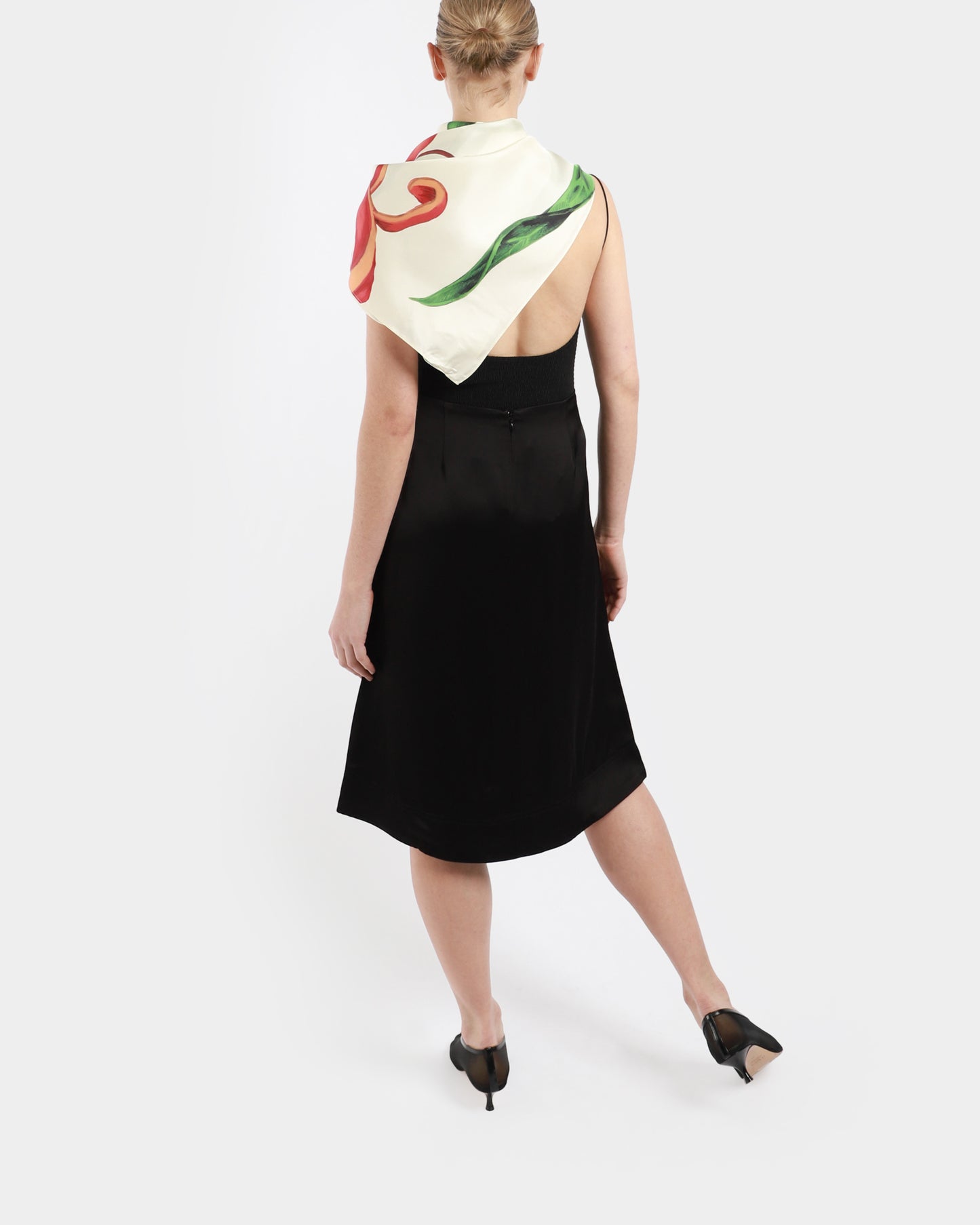 Paneled Satin Skirt