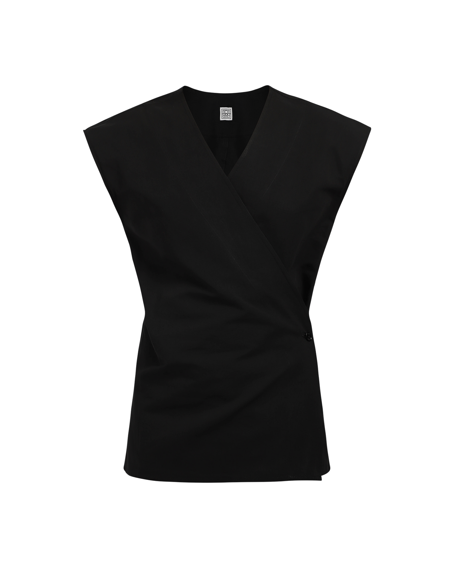 Short-Sleeve Wrap Blouse