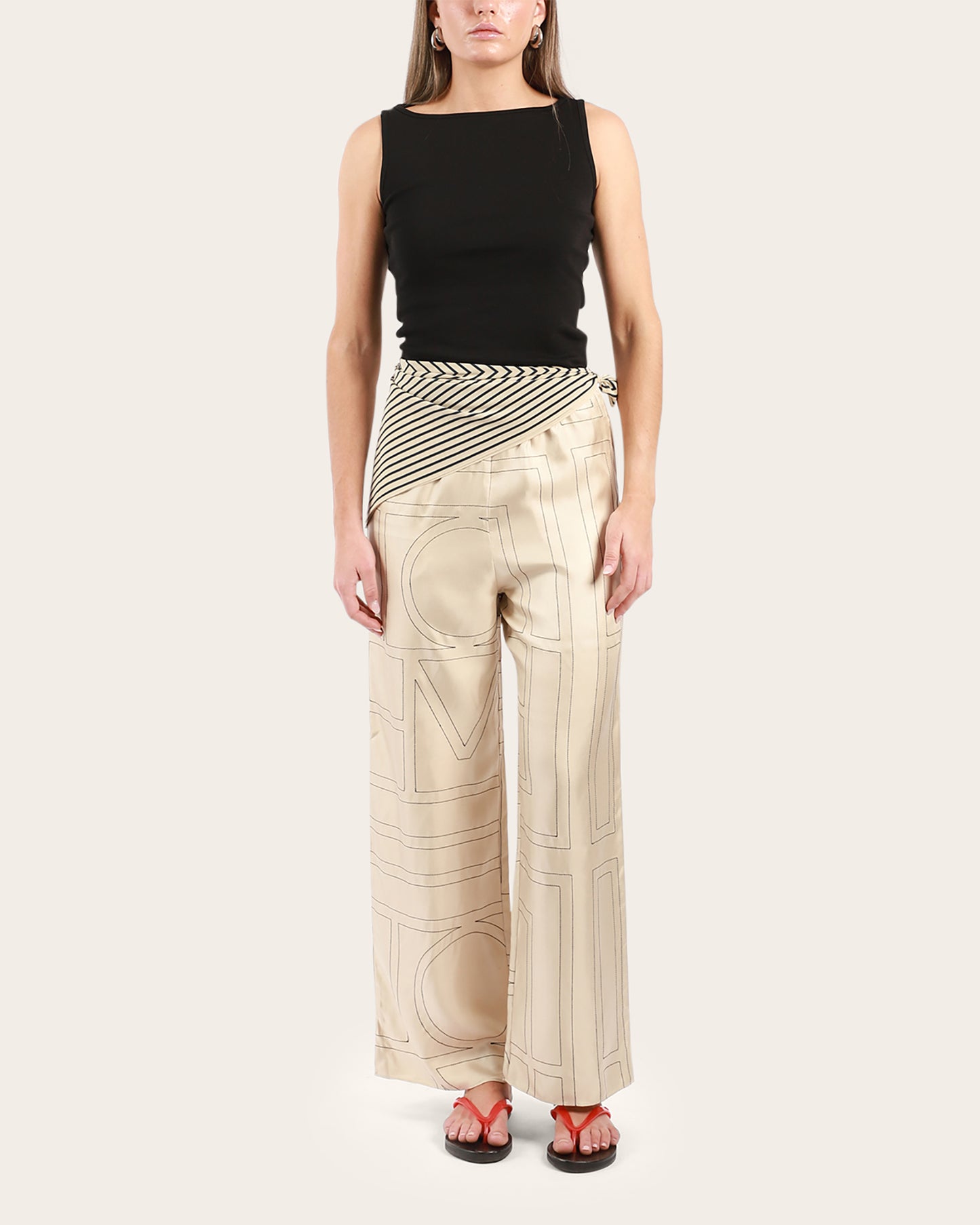 Monogram Silk Pj Bottoms