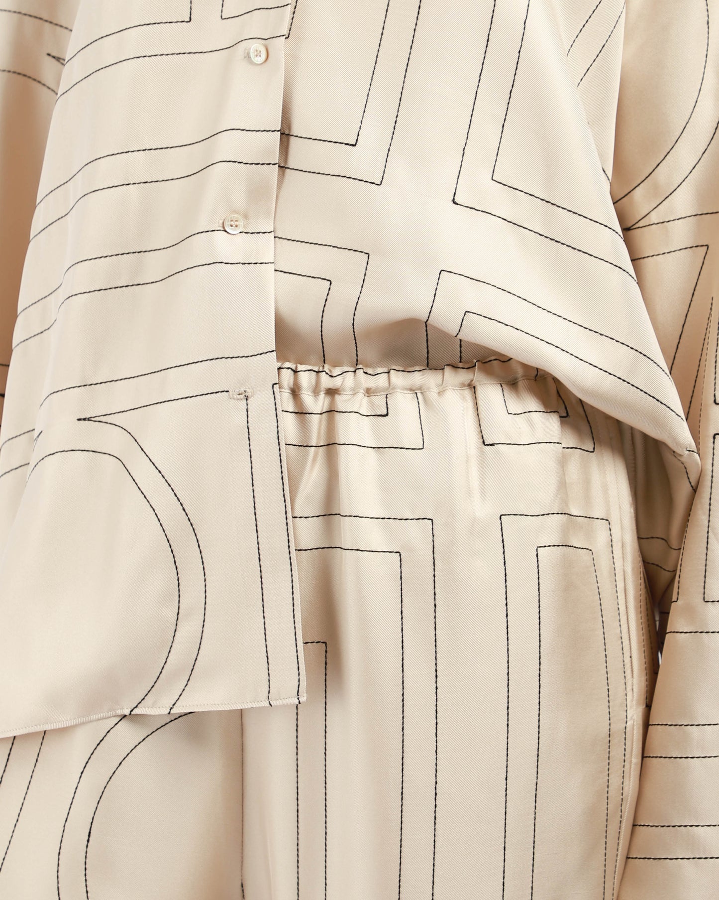 Monogram Silk Pj Bottoms