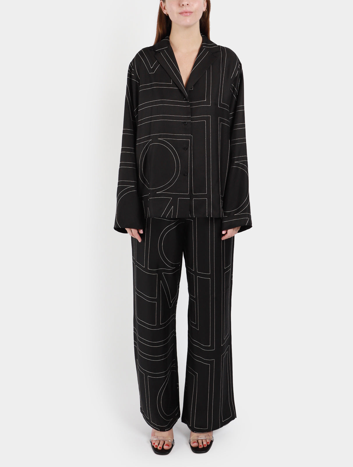 Monogram Silk PJ Top