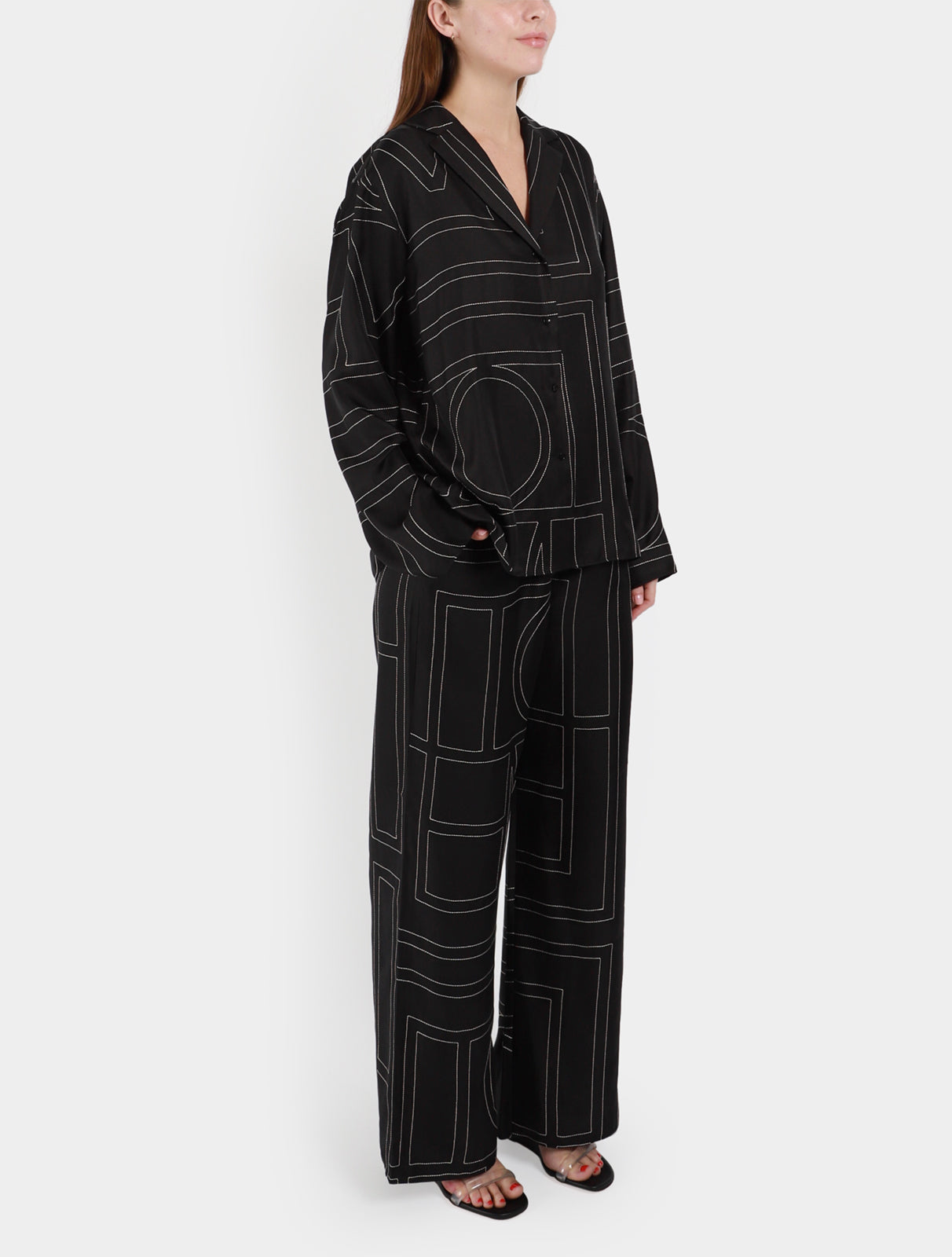 Monogram Silk PJ Top