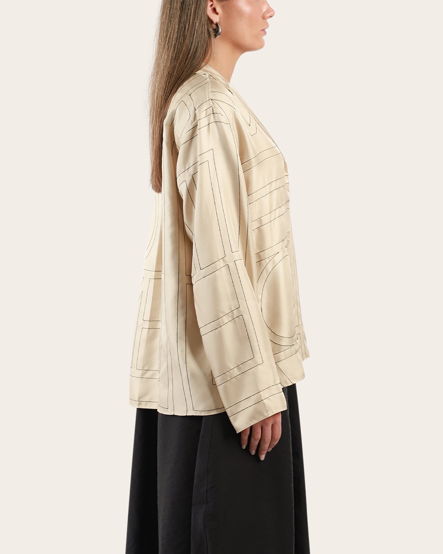Monogram Silk Pj Top
