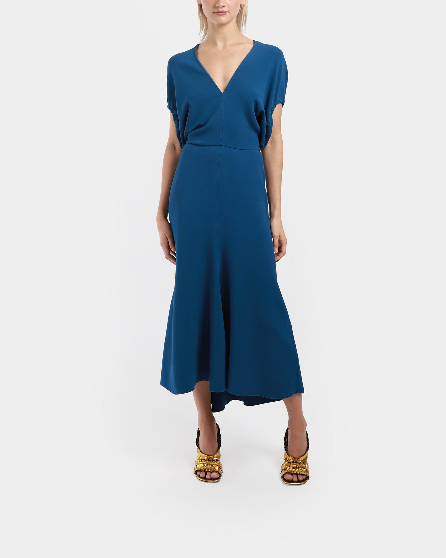 Blouson Detail Midi Dress