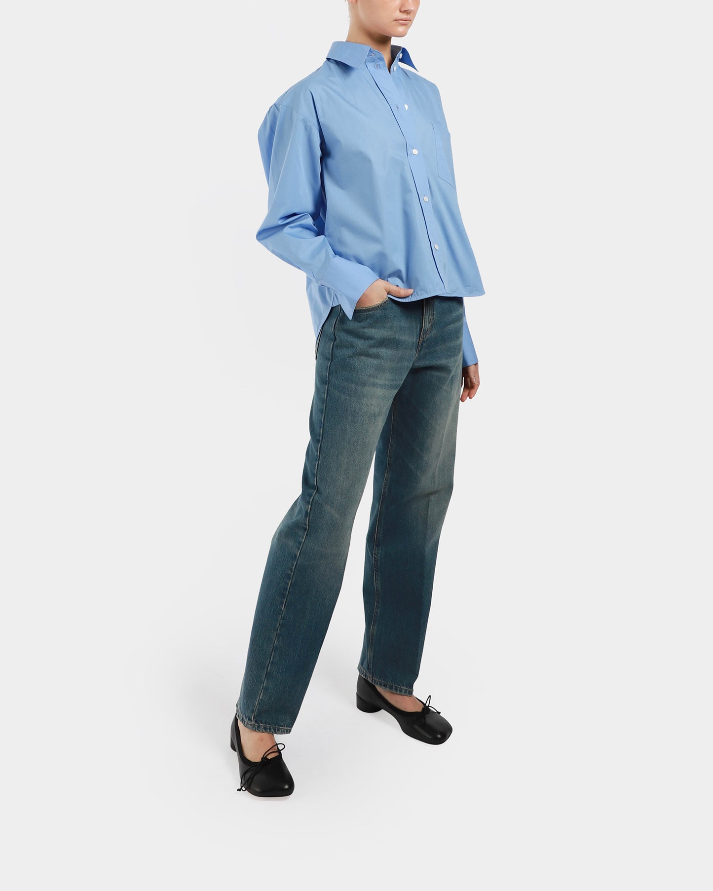 Cropped Long Sleeve Shirt