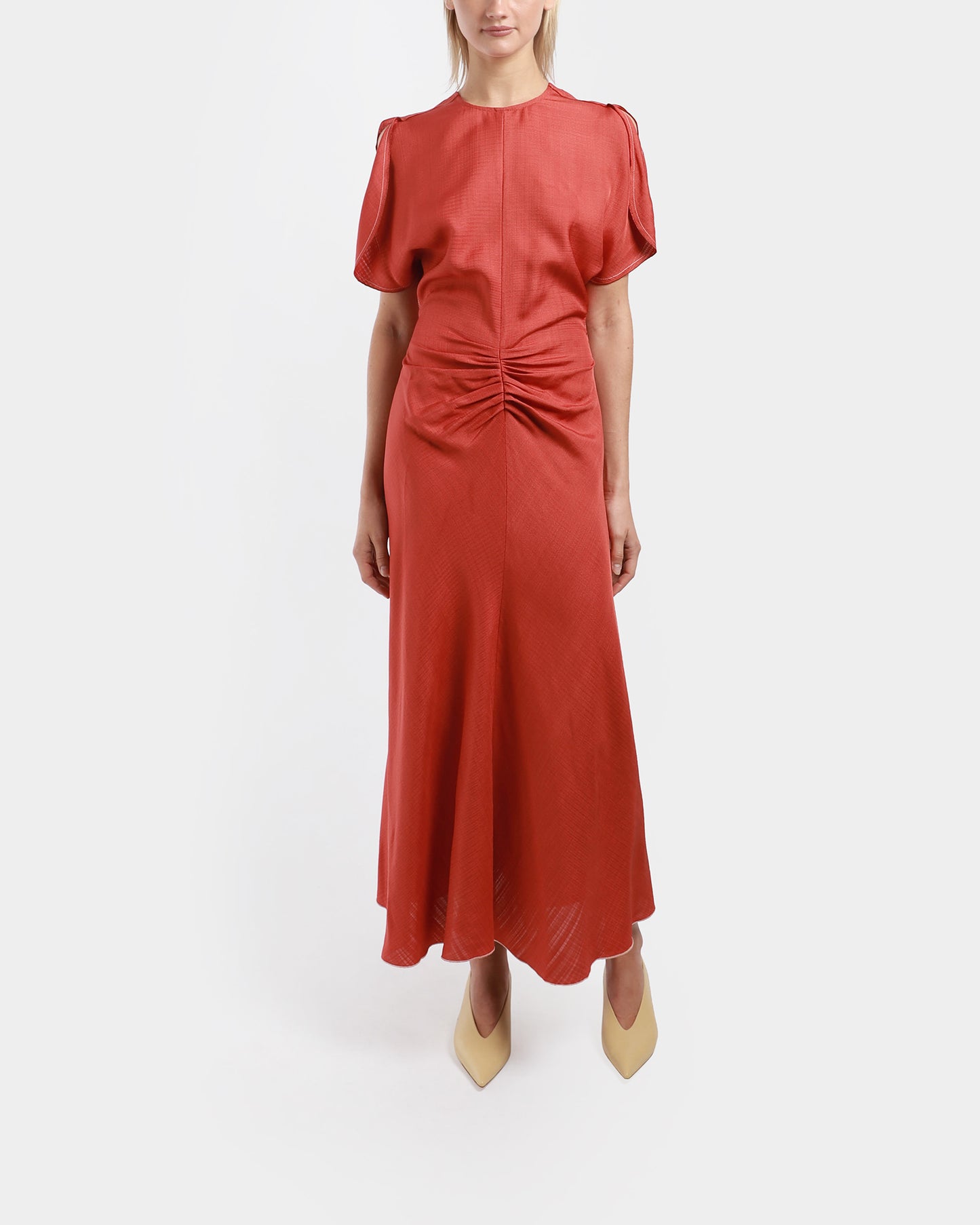 Gathered Waist Midi Dress