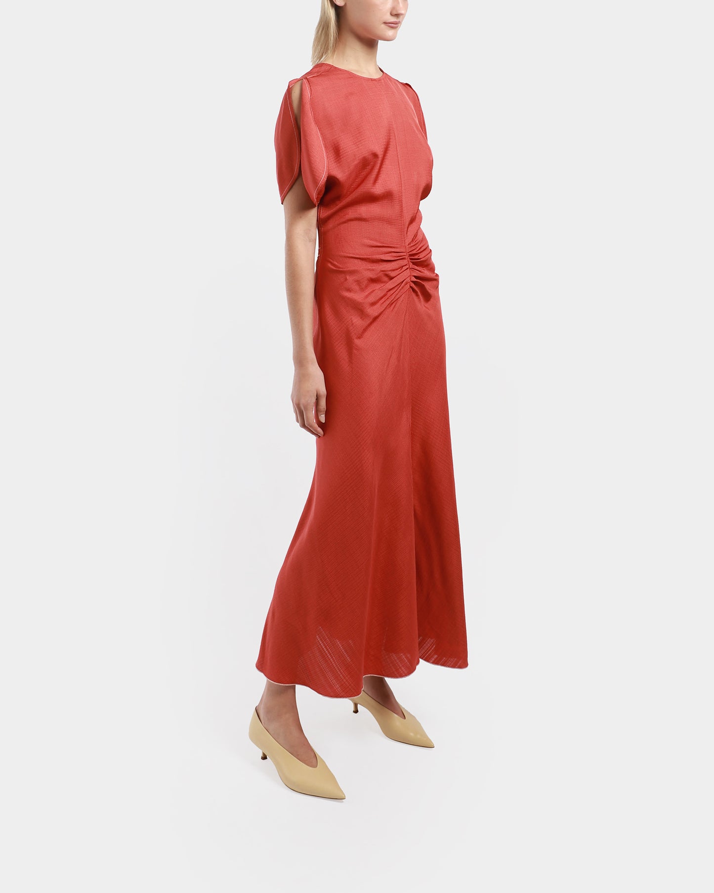 Gathered Waist Midi Dress