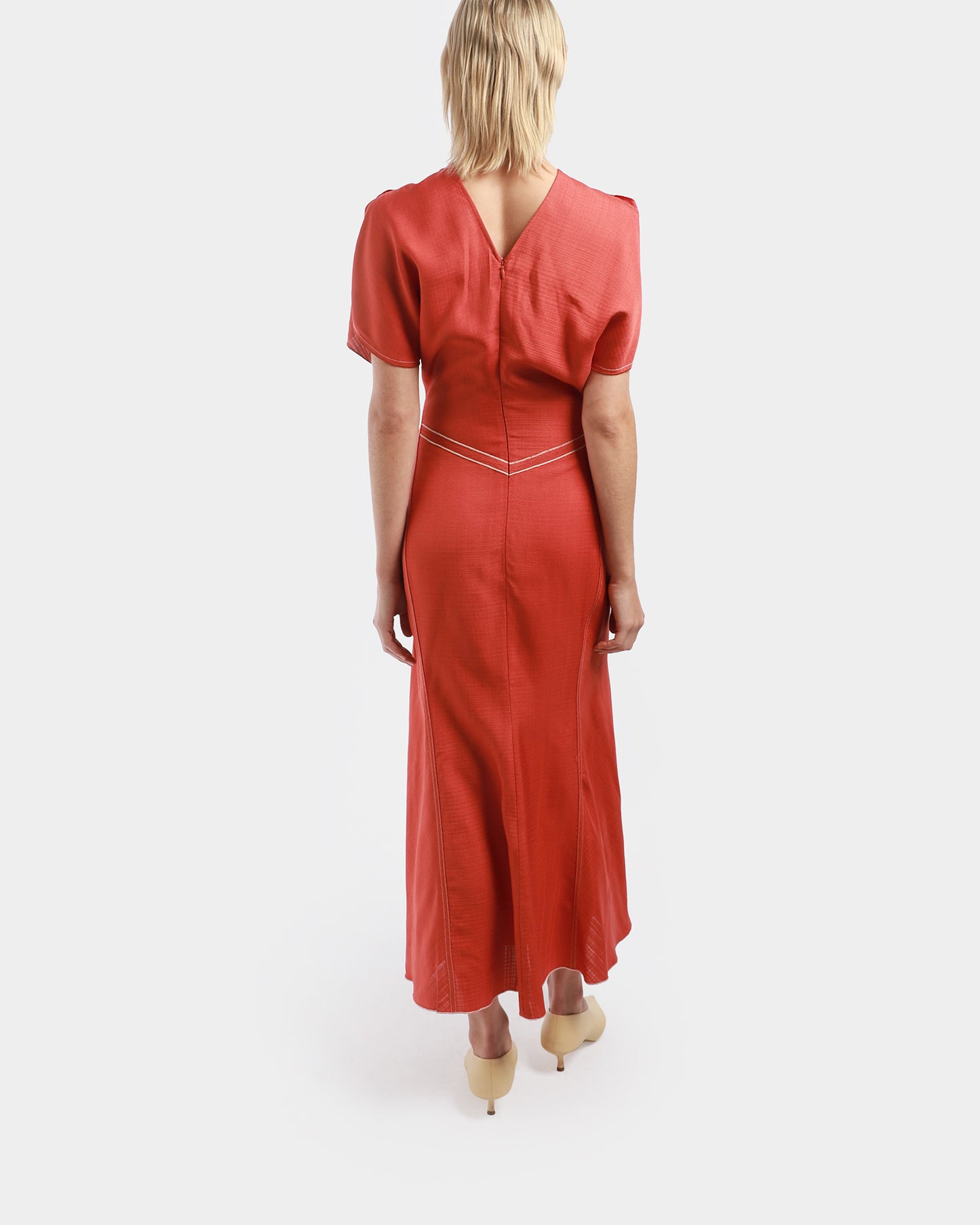 Gathered Waist Midi Dress