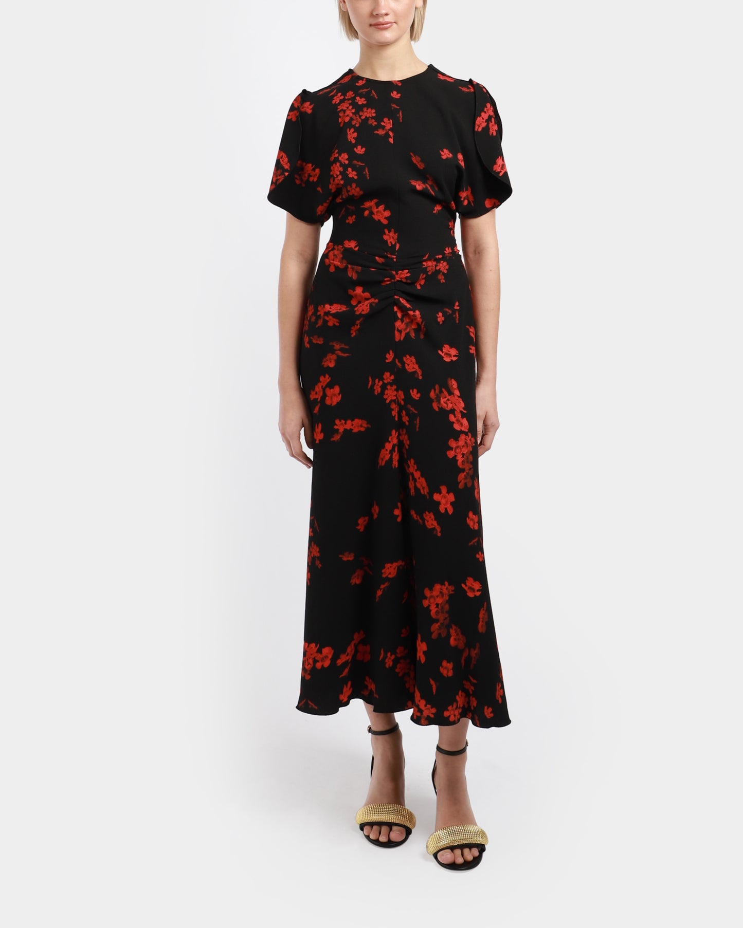 Gathered Waist Midi Dress