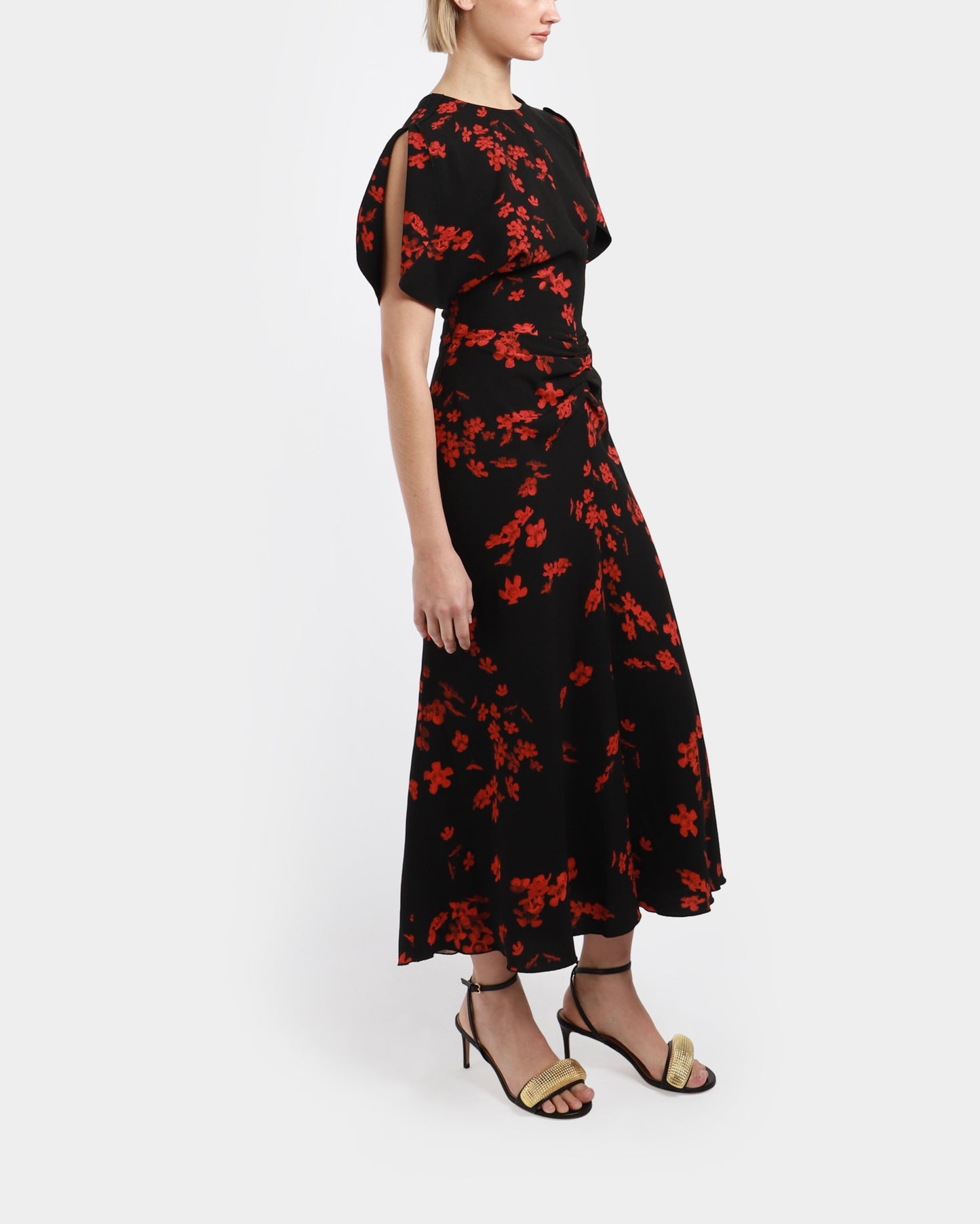 Gathered Waist Midi Dress