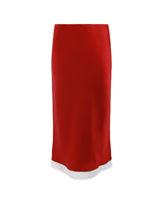 Lace Trim Slip Skirt