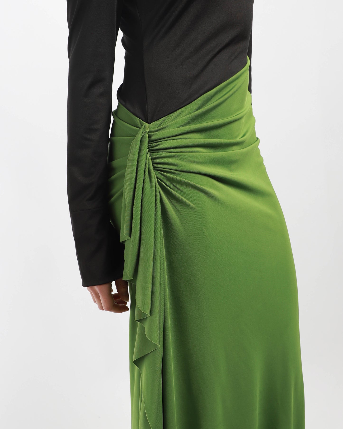 Long Sleeve Ruched Gown