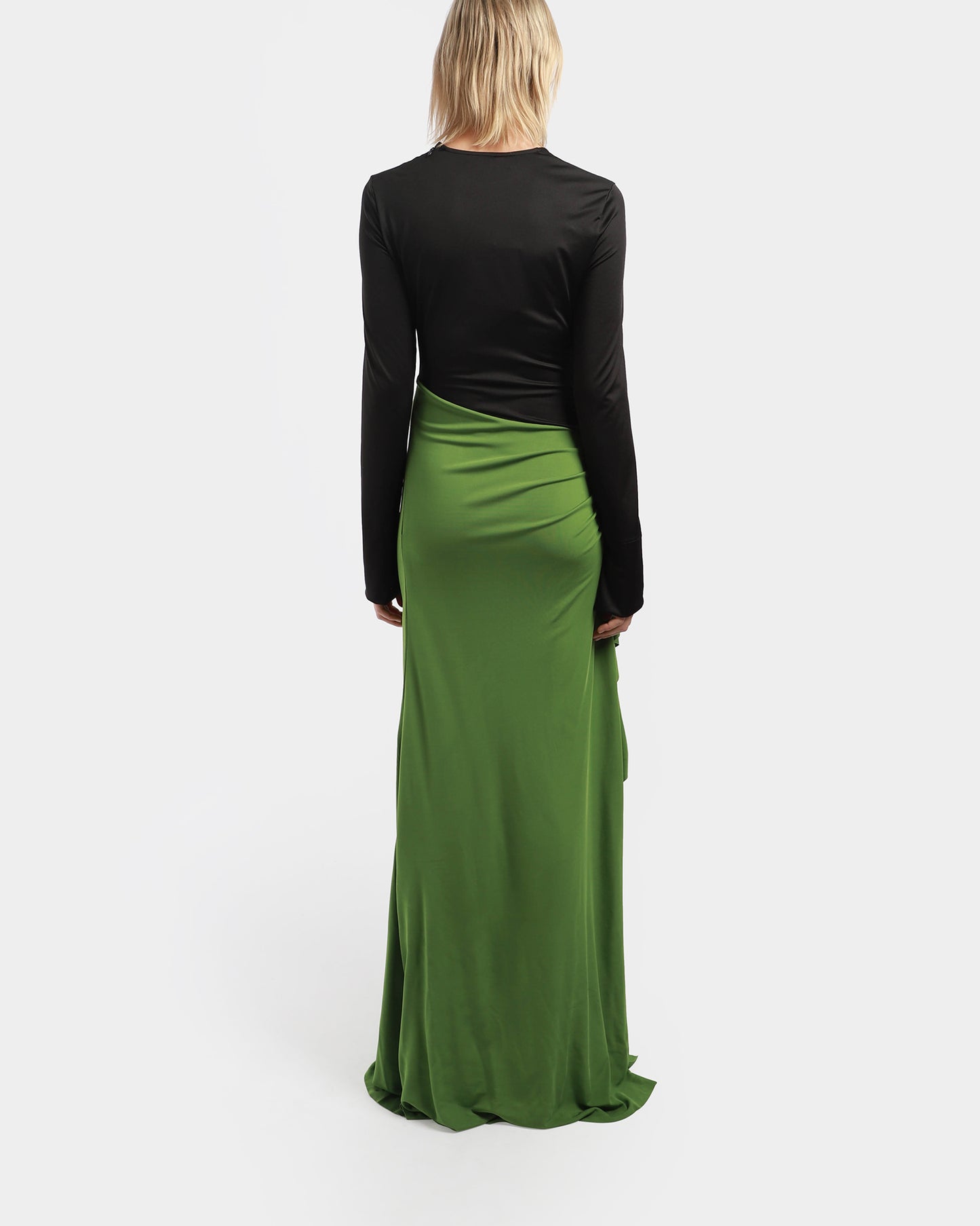 Long Sleeve Ruched Gown