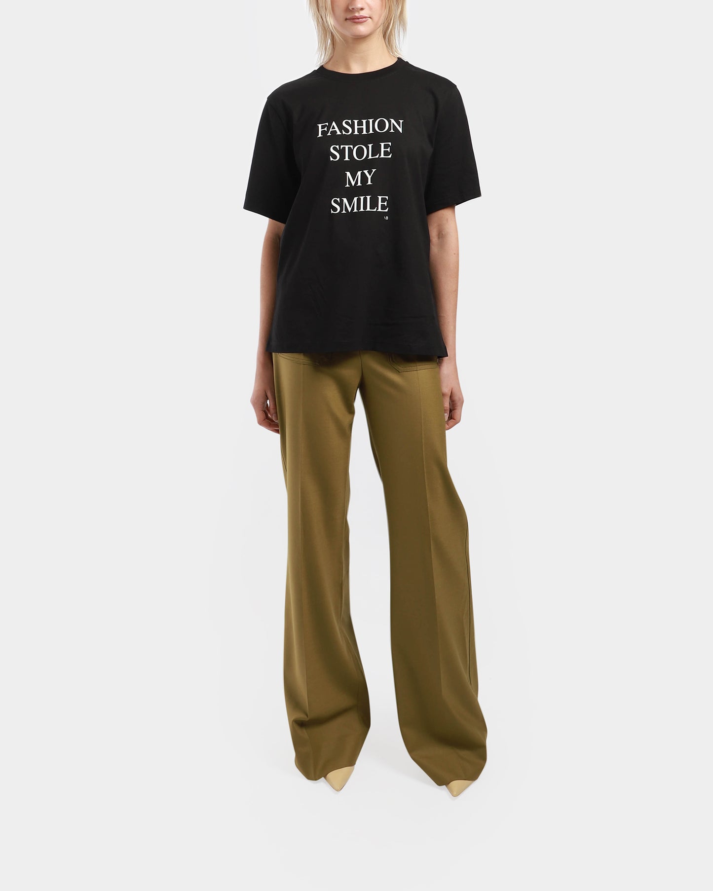 Slogan Tee 'Fashion Stole My Smile'