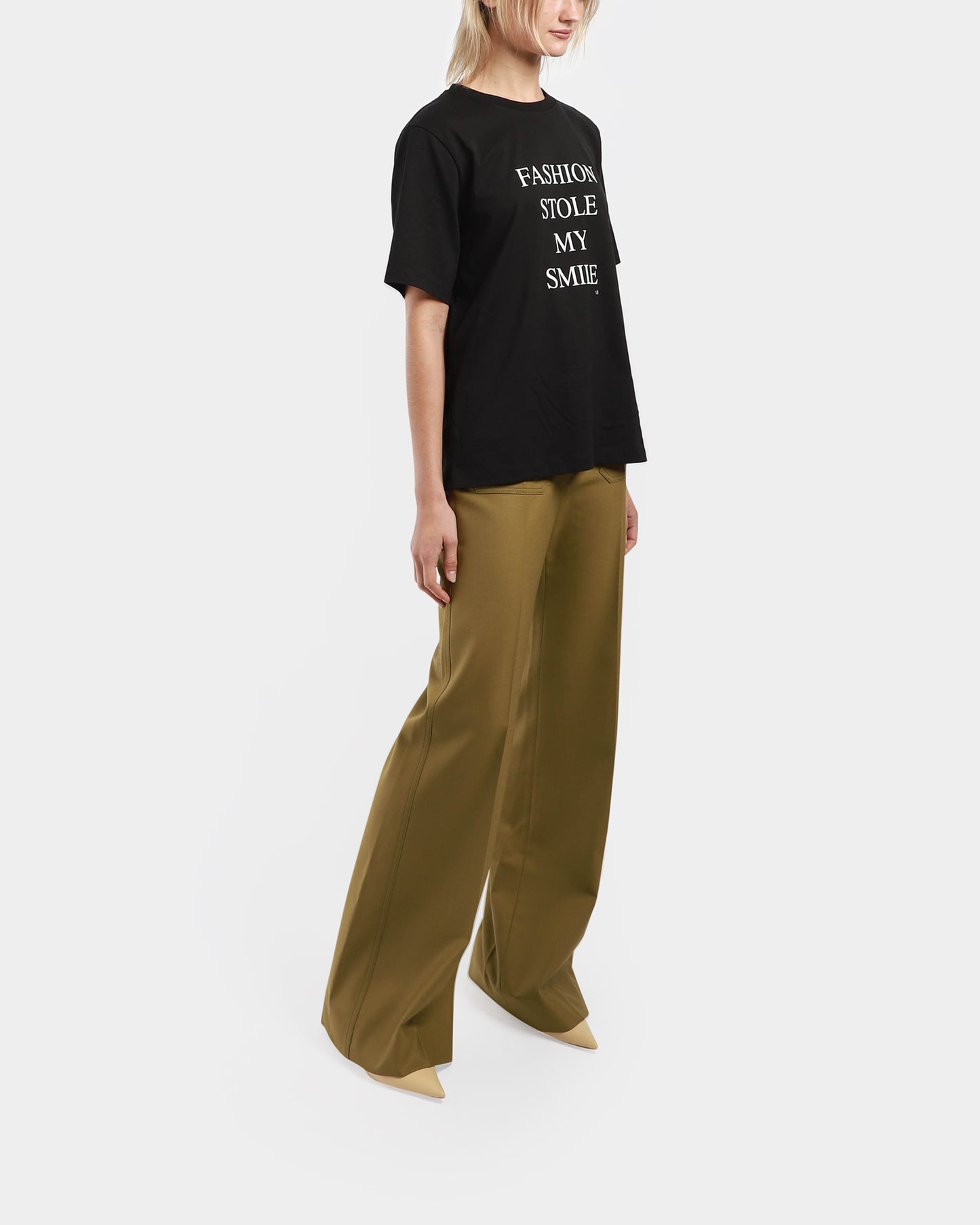Slogan Tee 'Fashion Stole My Smile'