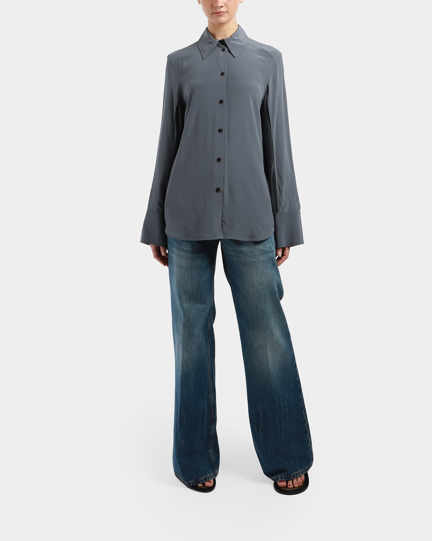 Split Sleeve Fitted Shirt