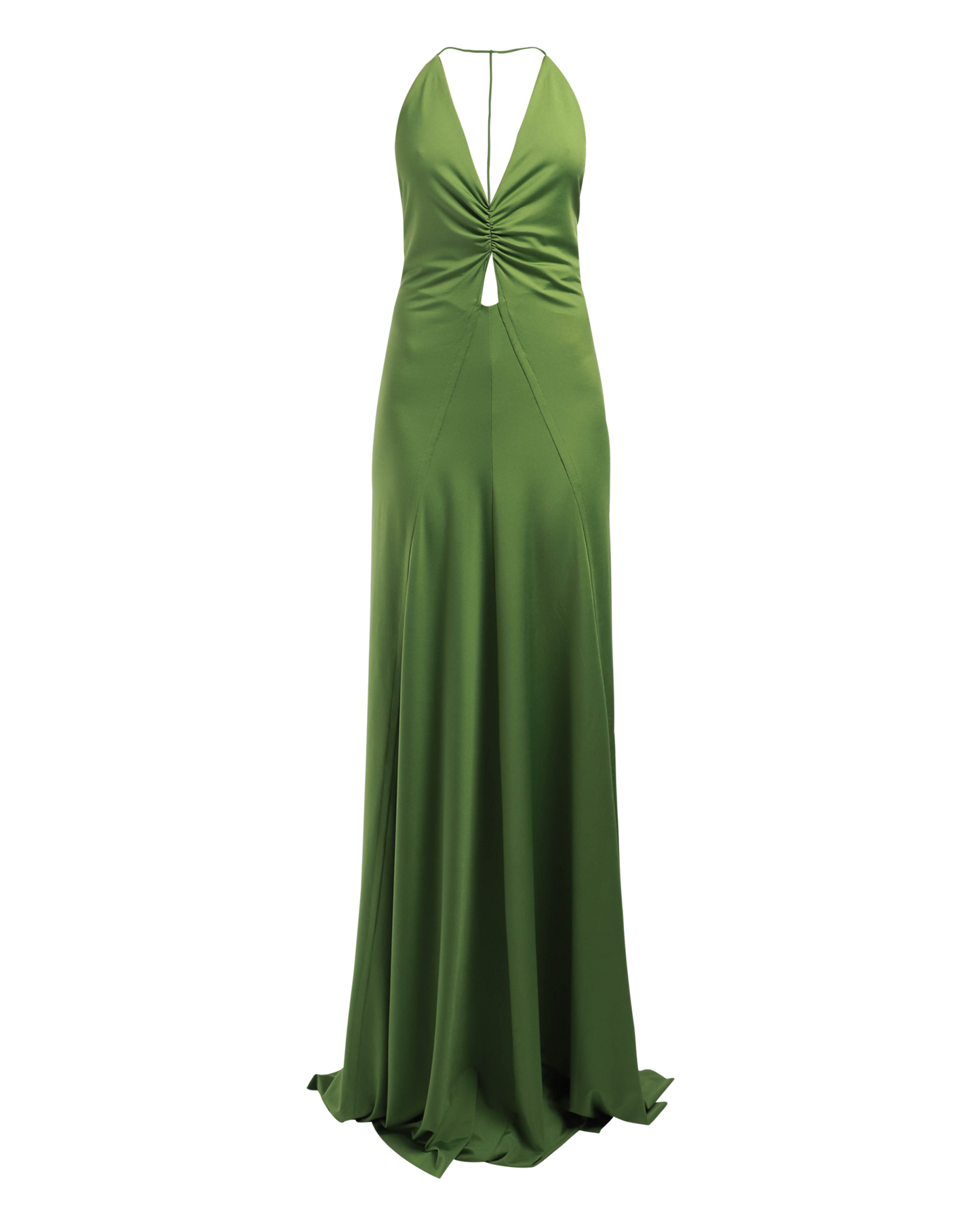 V-Neck Ruched Cami Gown