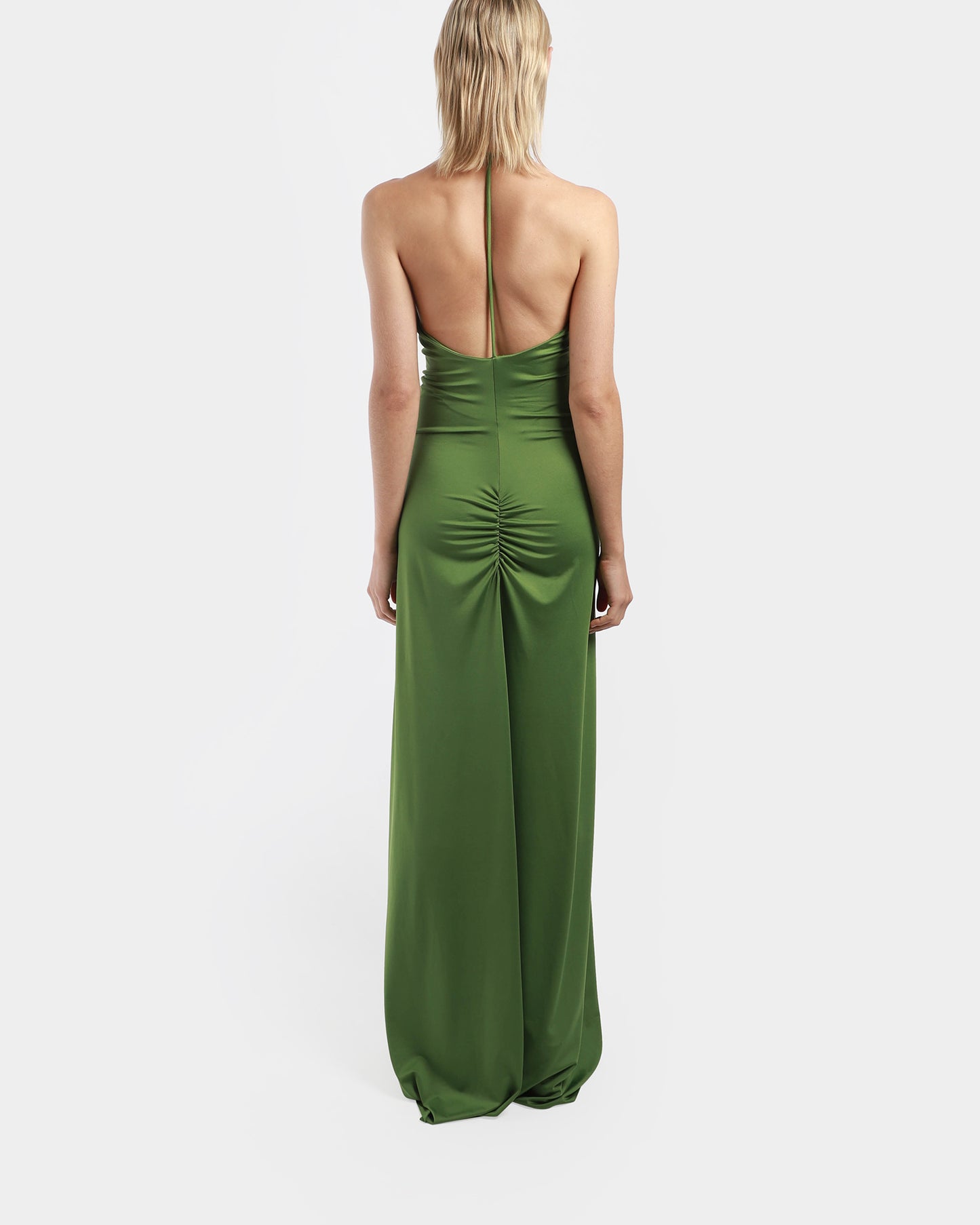 V-Neck Ruched Cami Gown