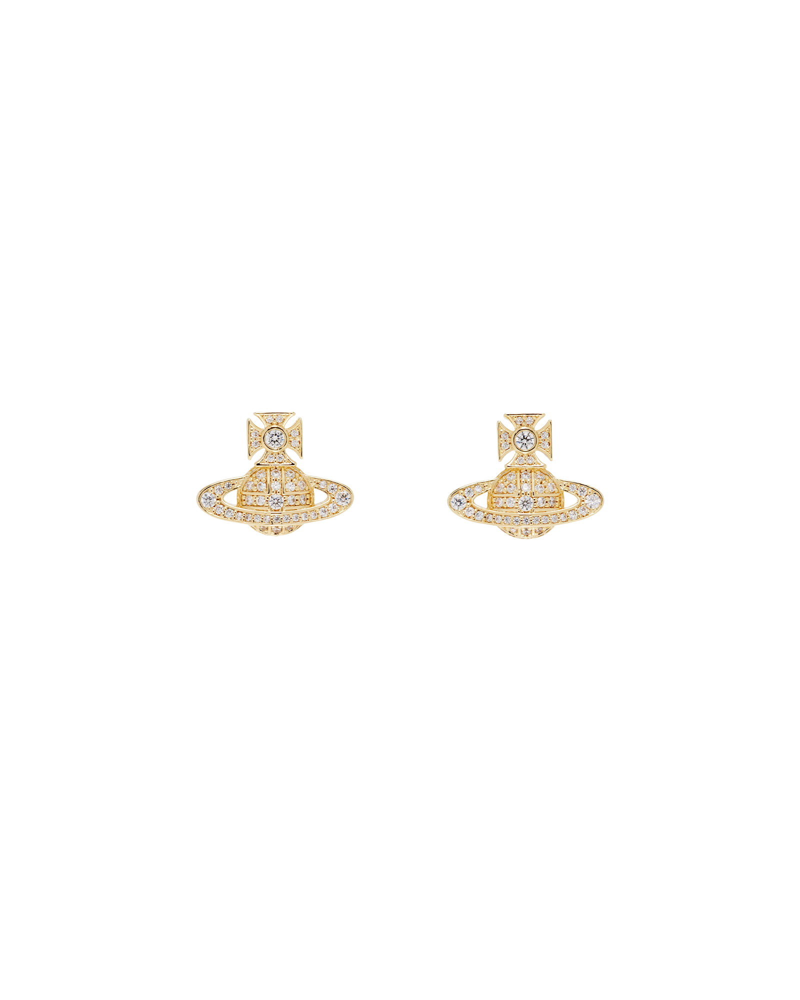 Vivienne Westwood Carmela Bas Relief Earrings Gold White