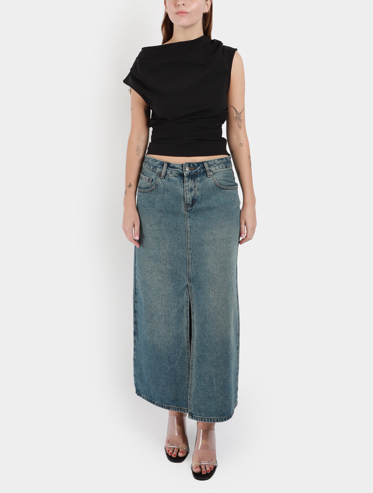 Denim Maxi Skirt