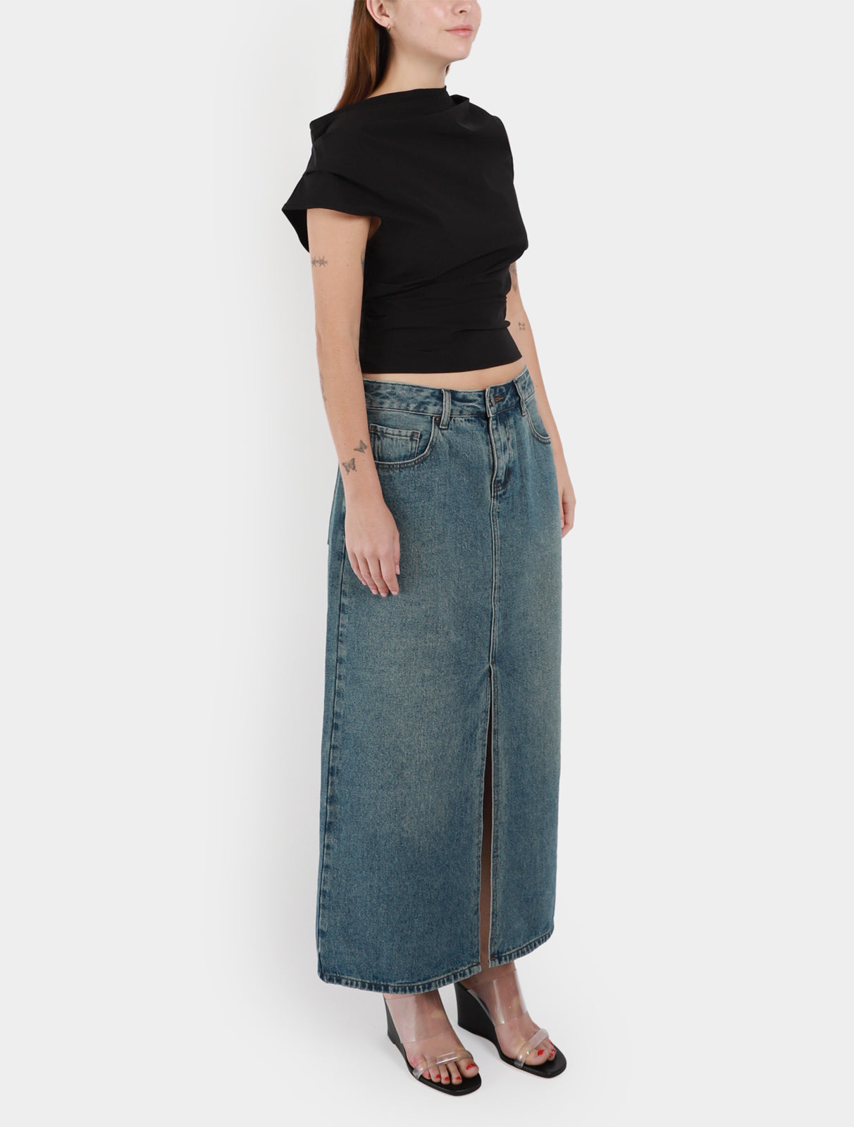Denim Maxi Skirt