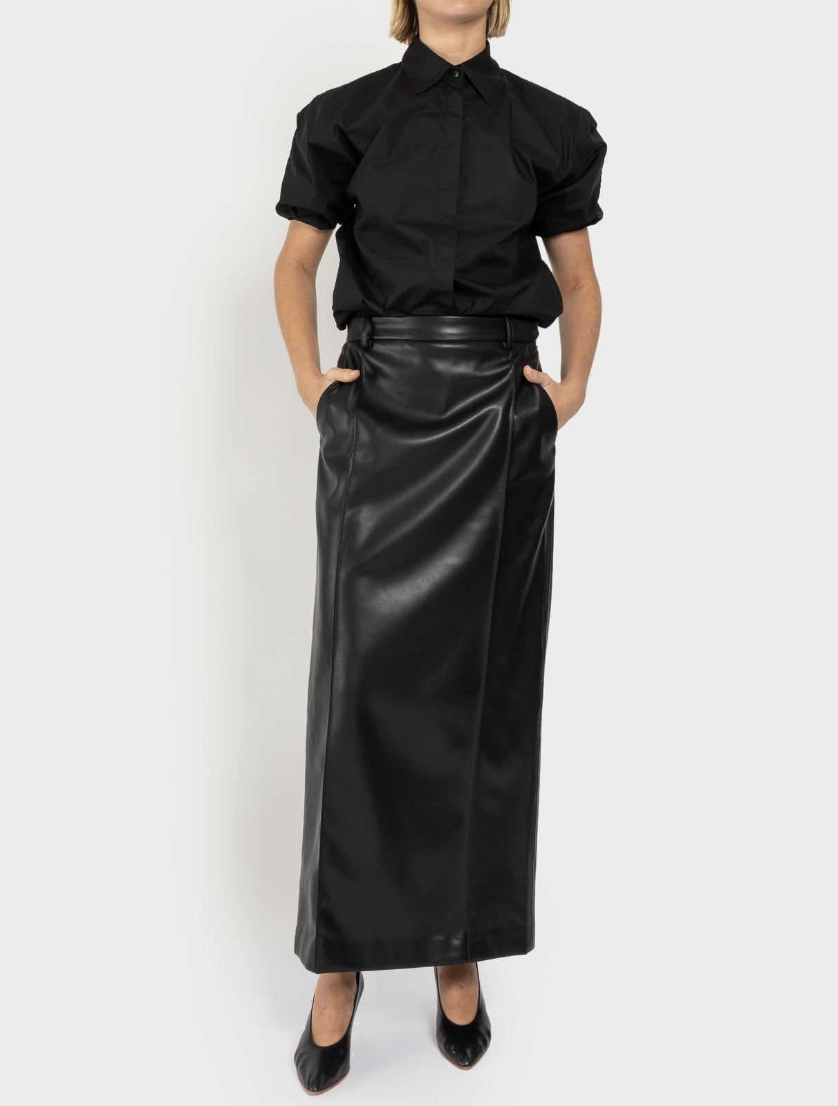 Classico Leather Midi Skirt