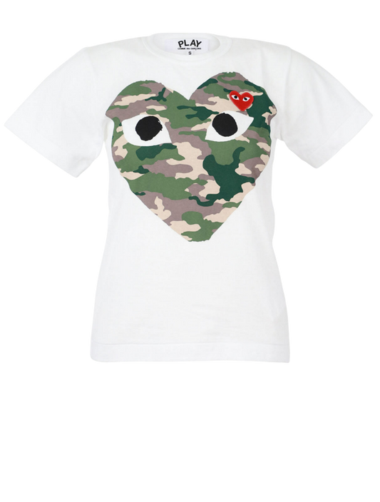 Camo Print Large Heart T-Shirt