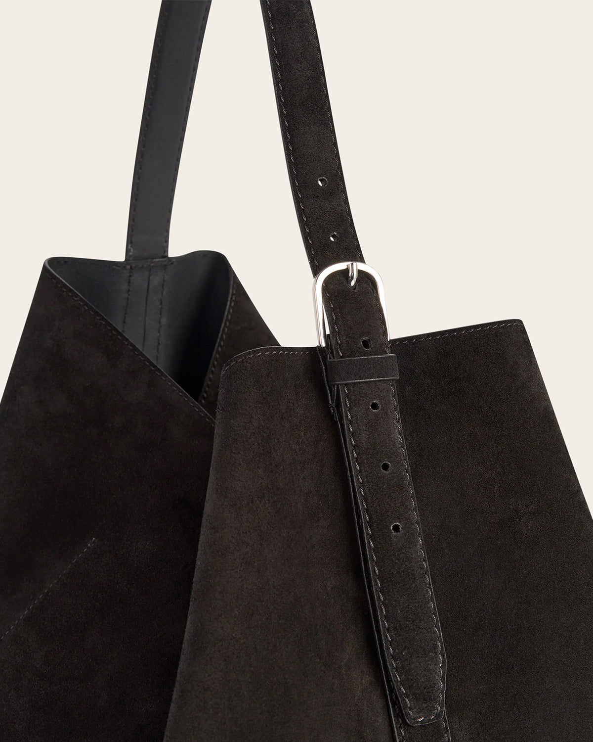 Suede Belted Tote