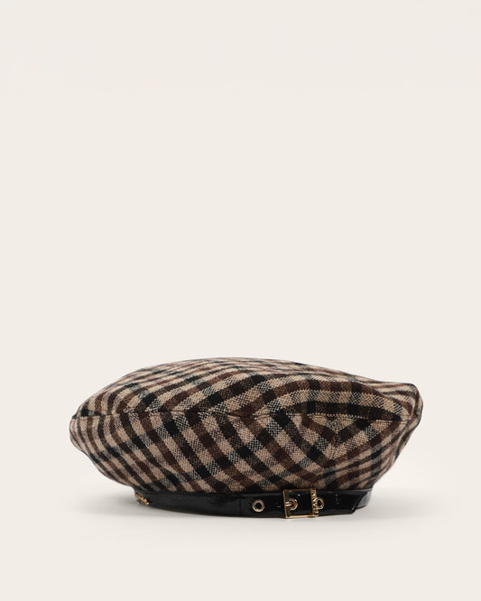 Checked Wool Beret