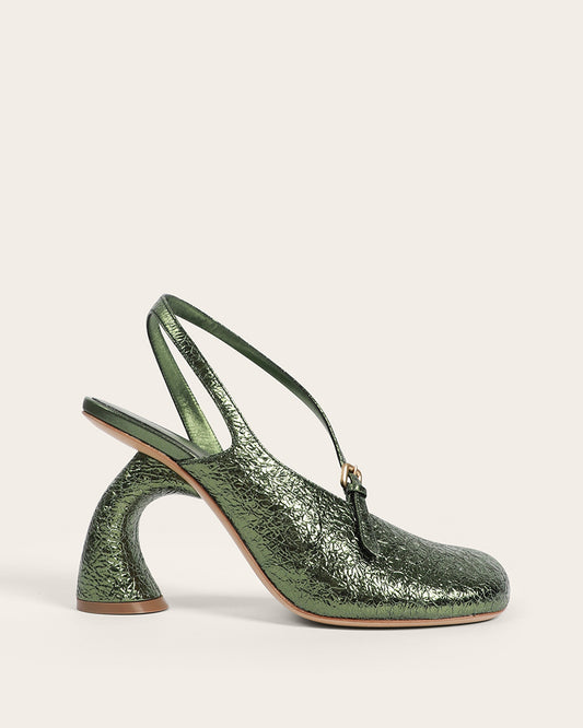 Asymmetric Leather Heels