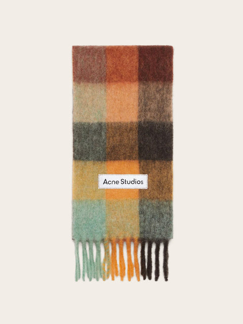 Mohair Check Scarf