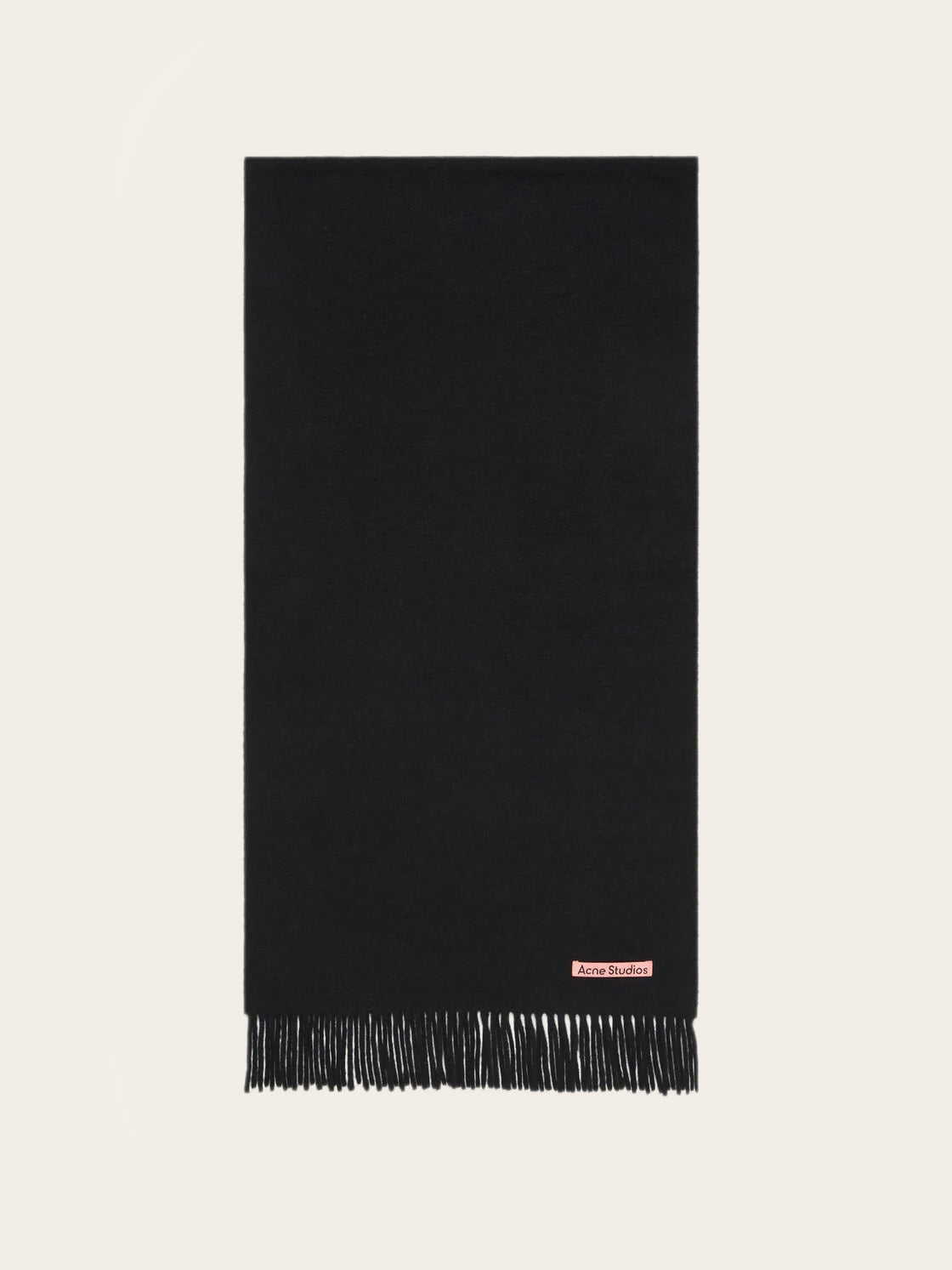 Narrow Fringe Wool Scarf