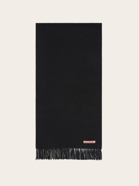 Narrow Fringe Wool Scarf
