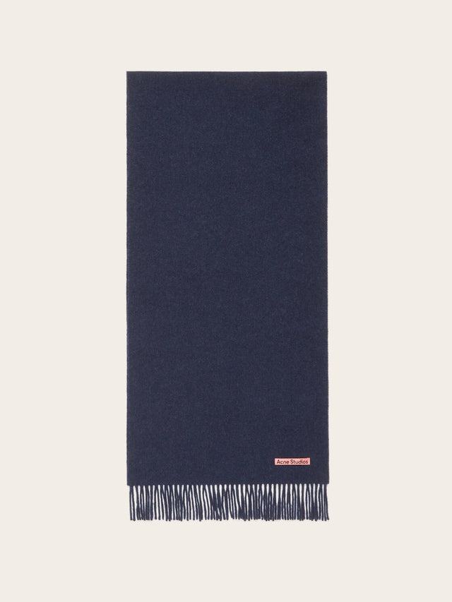 Narrow Fringe Wool Scarf