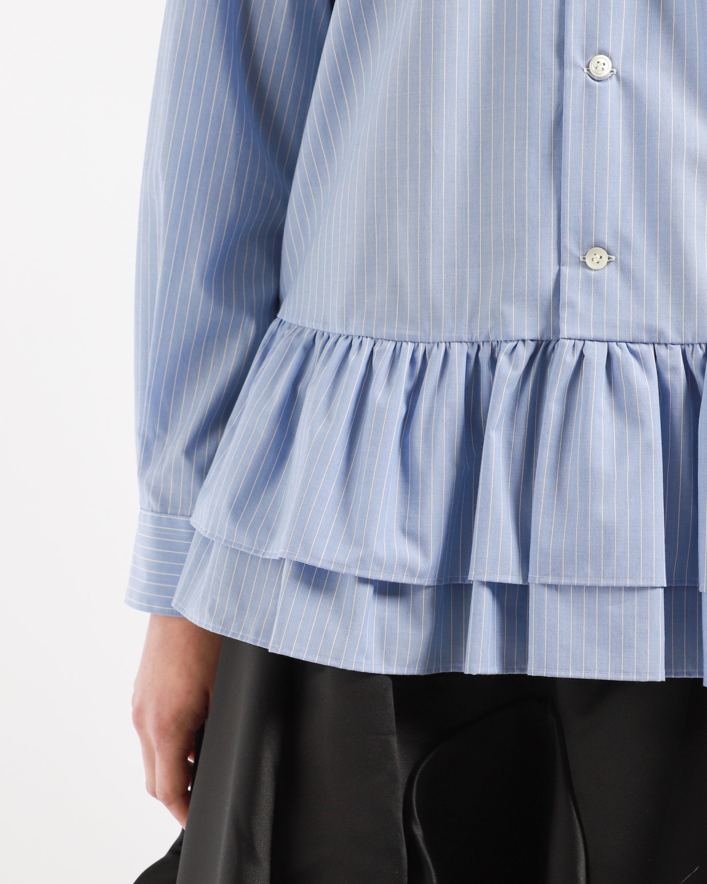 Stripe Frill Hem Blouse